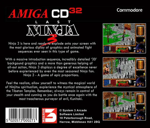 Last Ninja 3 box back