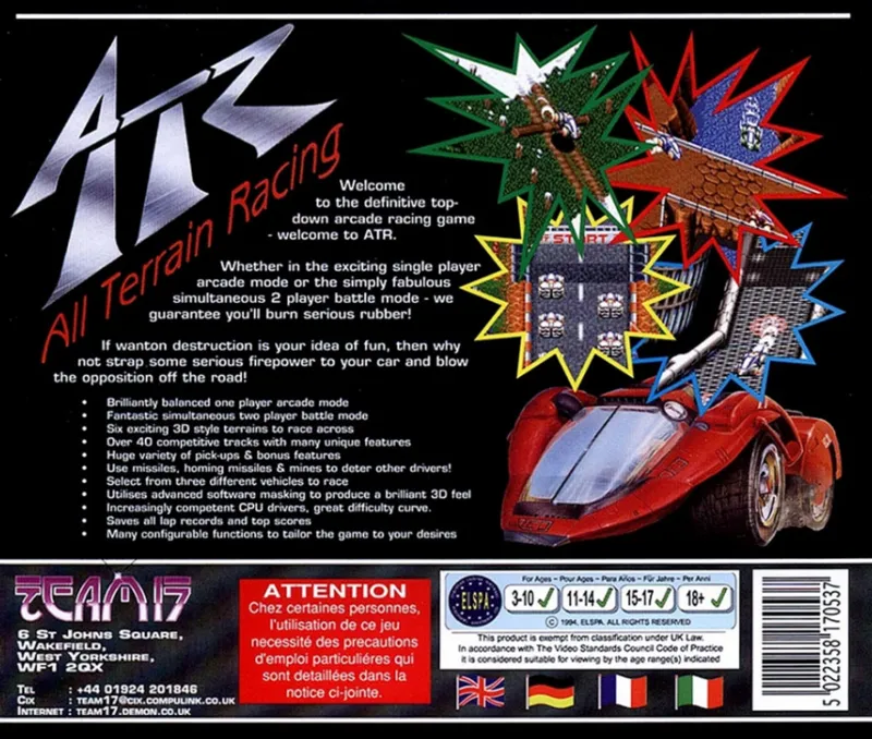 ATR: All Terrain Racing box back
