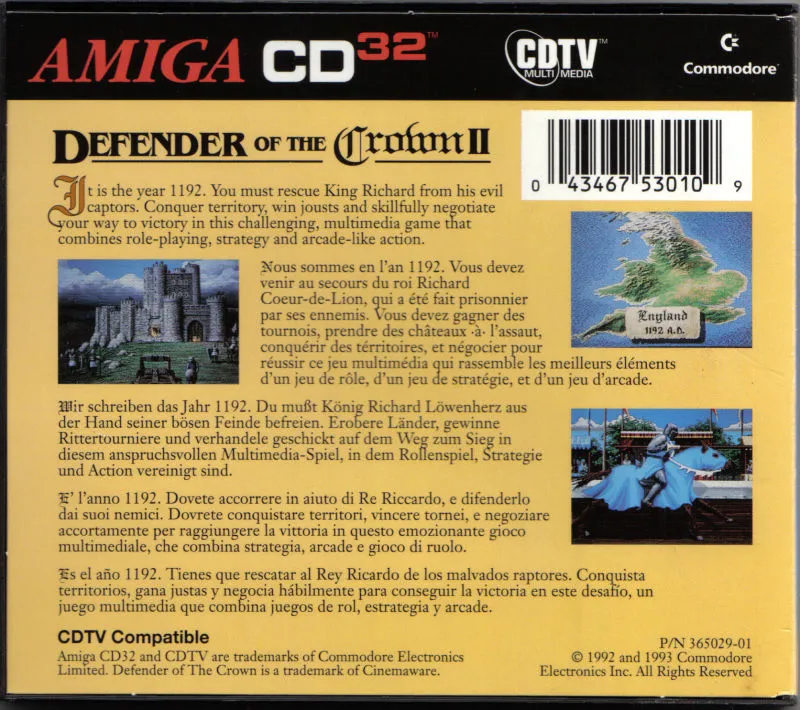 Defender of the Crown II box back