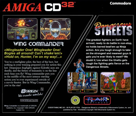 Dangerous Streets & Wing Commander box back
