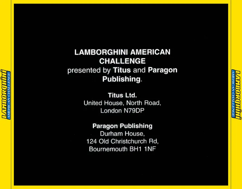Lamborghini American Challenge box back
