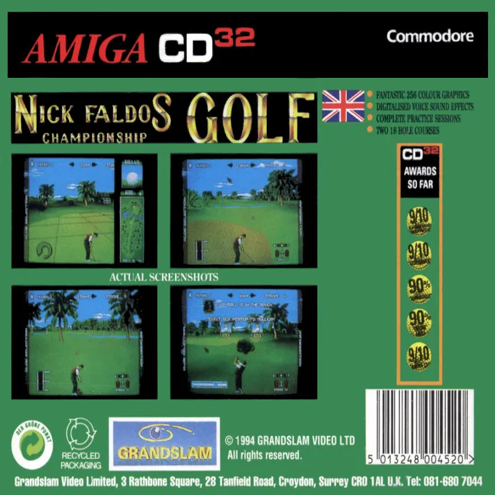 Nick Faldos Championship Golf box back