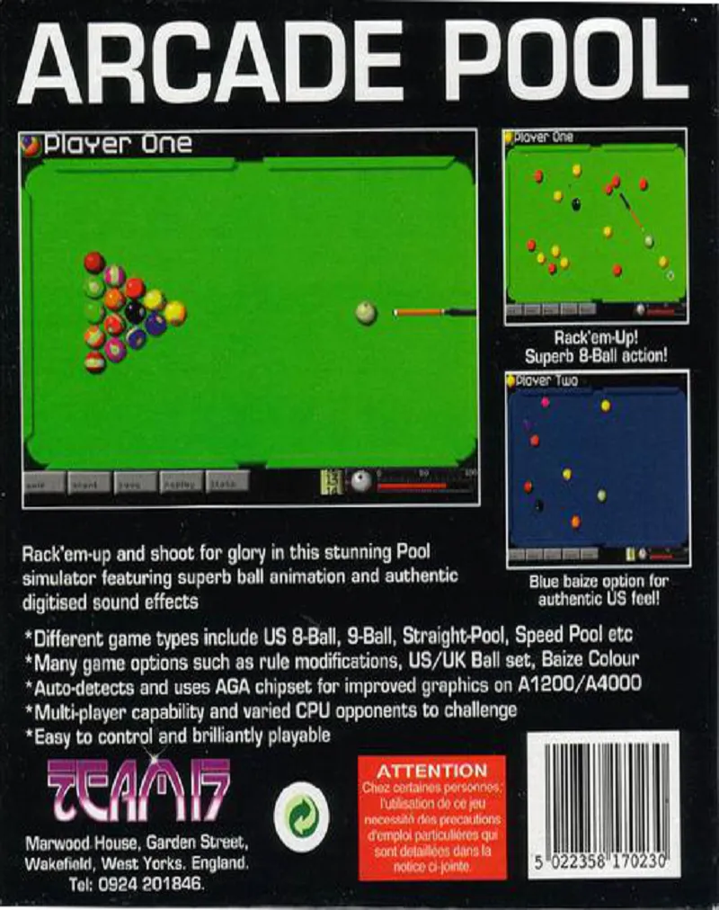 Arcade Pool box back