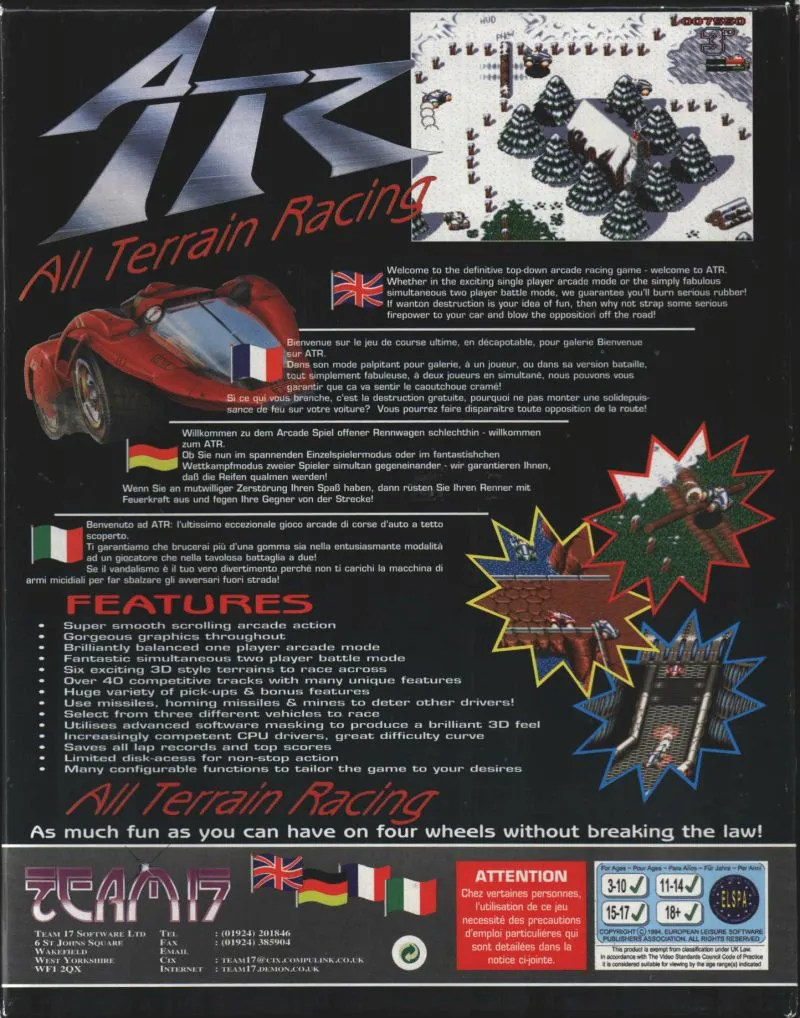 ATR: All Terrain Racing box back