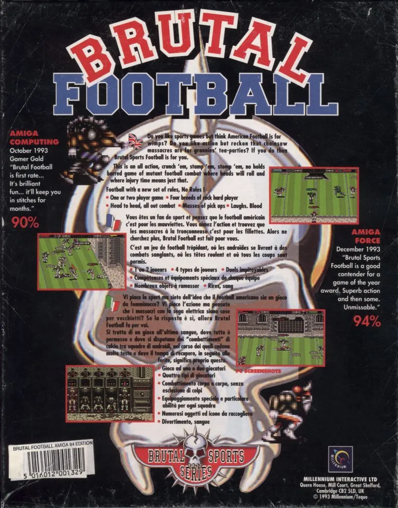 Brutal Football box back