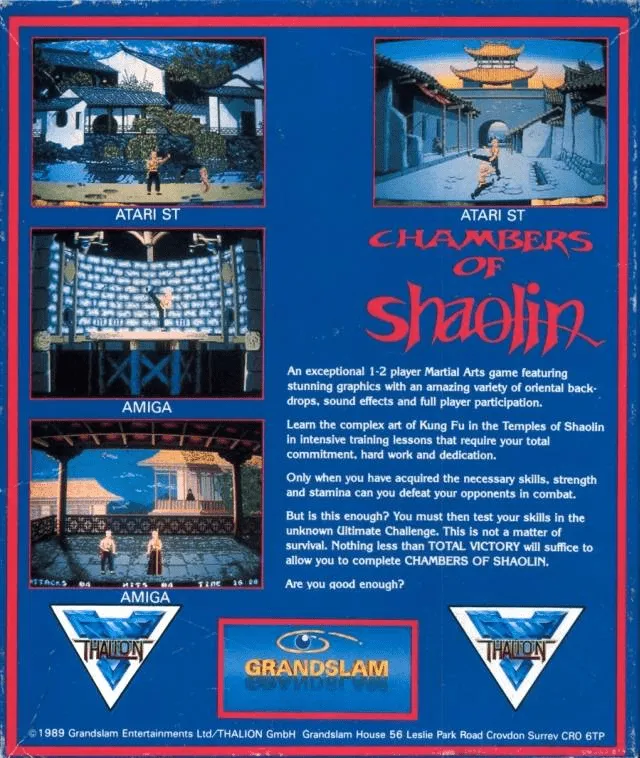 Chambers of Shaolin box back