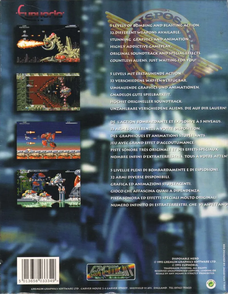 Disposable Hero box back