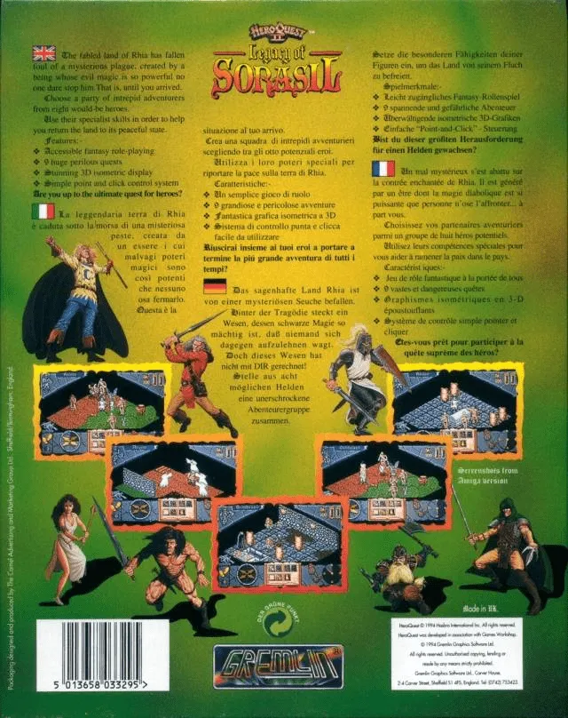 HeroQuest II: Legacy of Sorasil box back