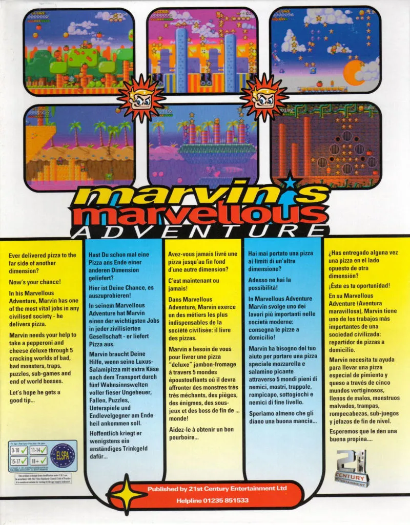 Marvin's Marvellous Adventure box back