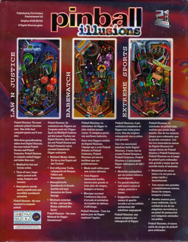 Pinball Illusions box back