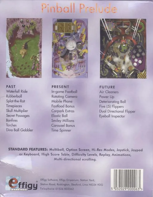 Pinball Prelude box back