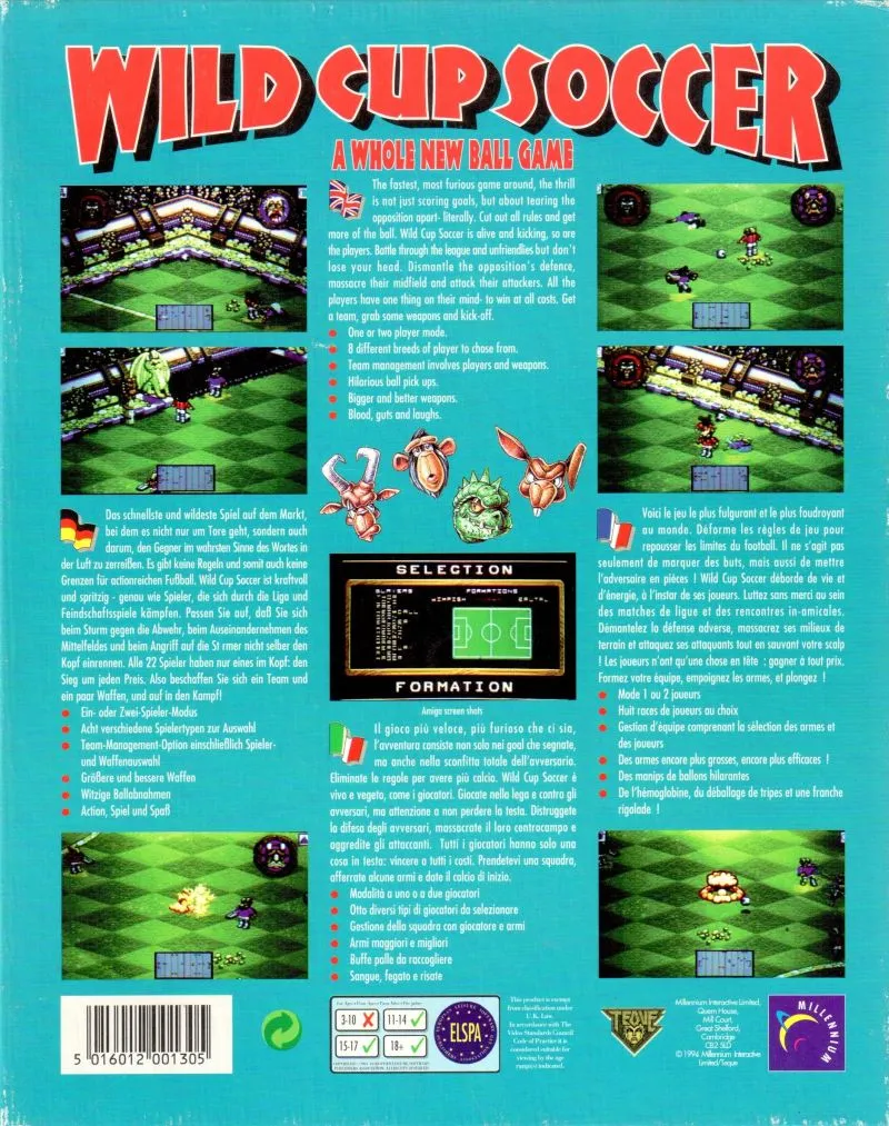 Wild Cup Soccer box back
