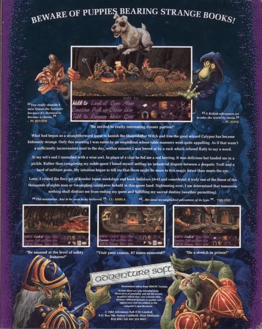 Simon the Sorcerer box back