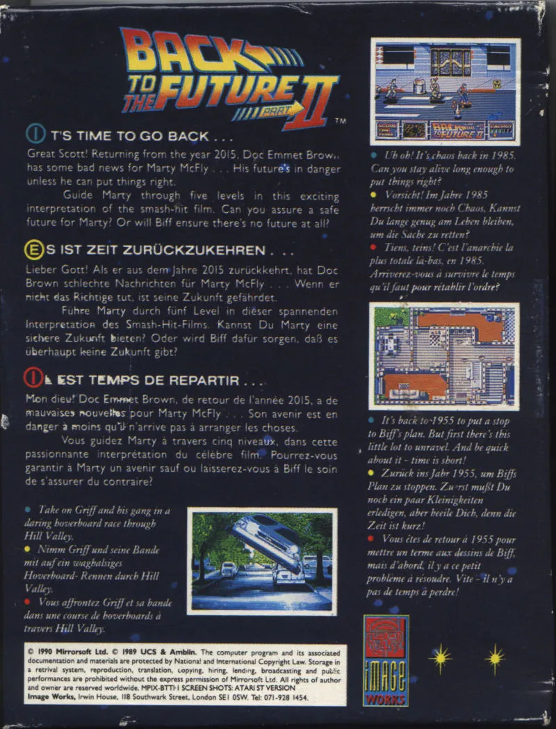 Back to the Future Part II box back