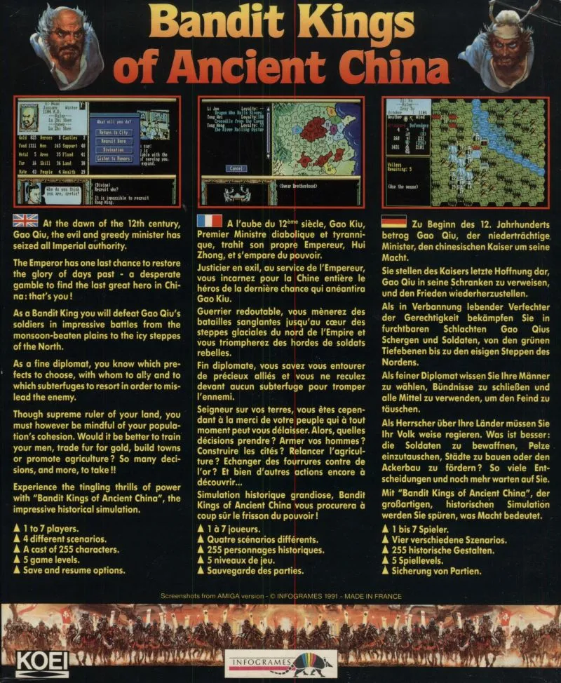 Bandit Kings of Ancient China box back