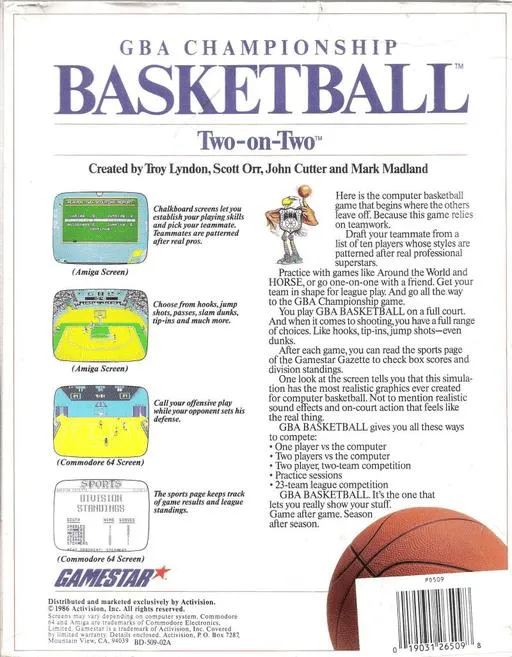 GBA Championship Basketball: Two-on-Two box back