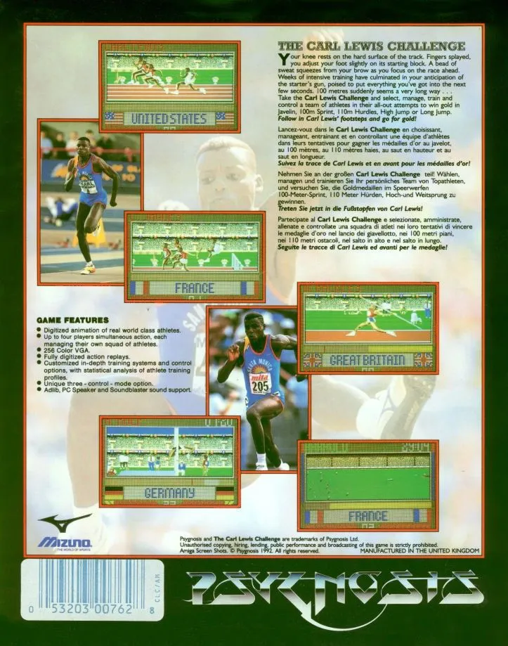 The Carl Lewis Challenge box back