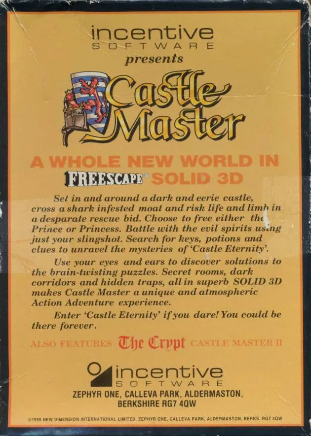 Castle Master II: The Crypt box back