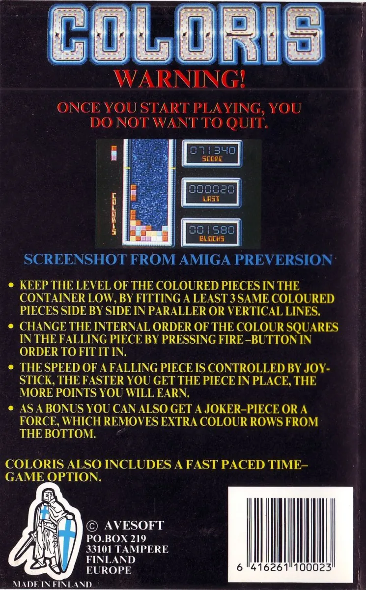 Coloris box back