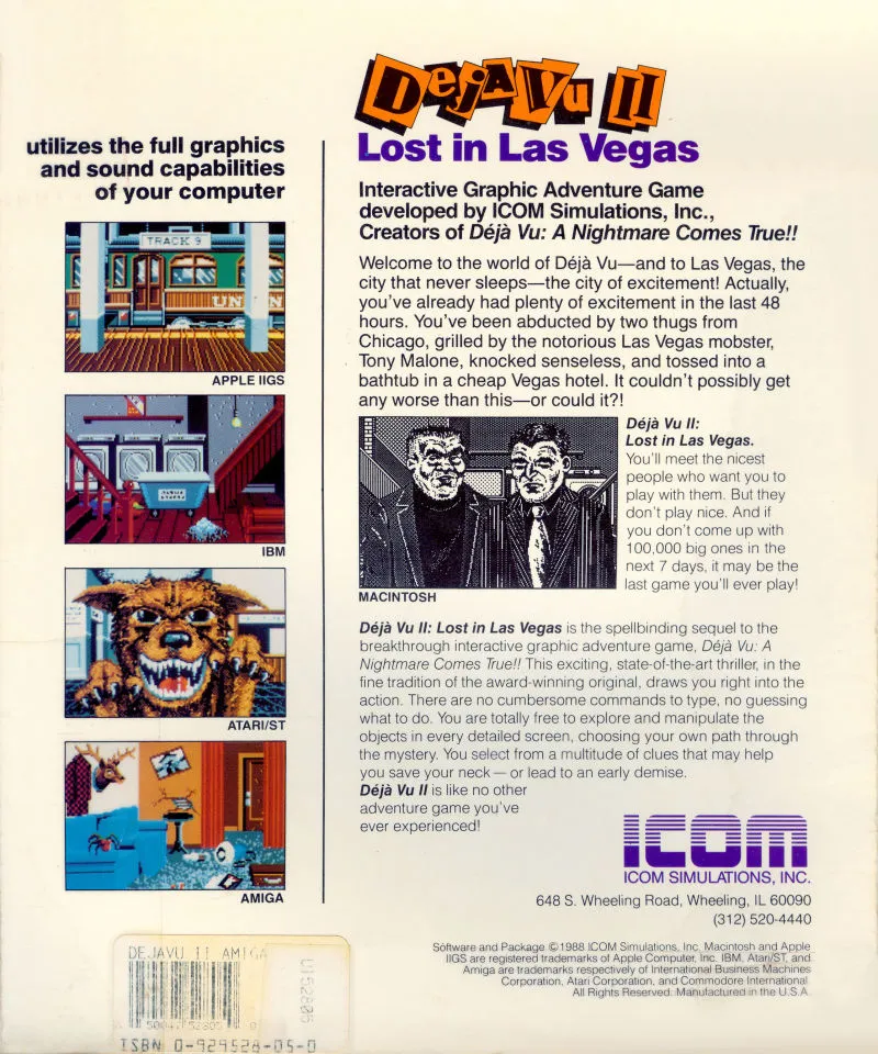 Deja Vu II: Lost in Las Vegas box back