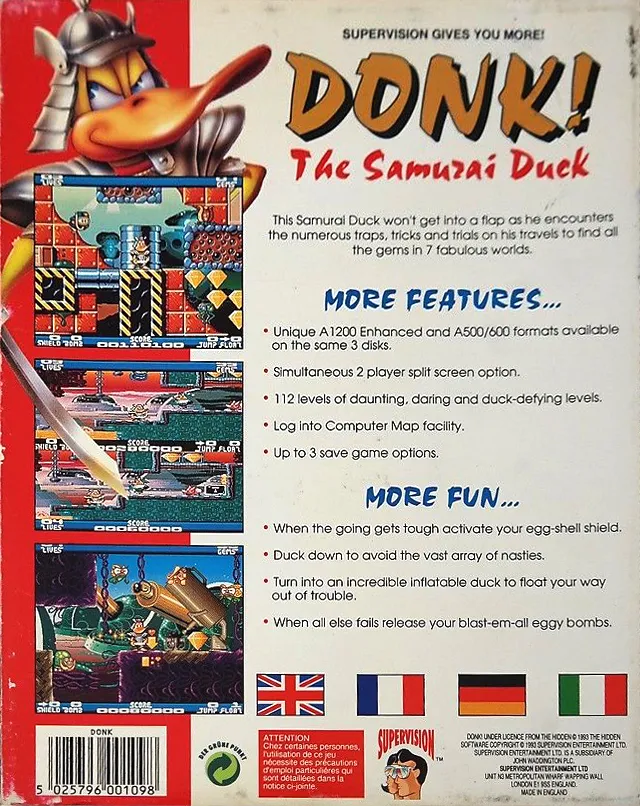 Donk! The Samurai Duck! box back