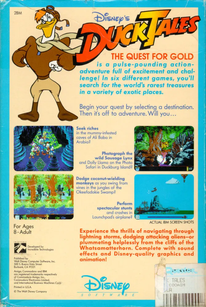 Duck Tales: The Quest for Gold box back