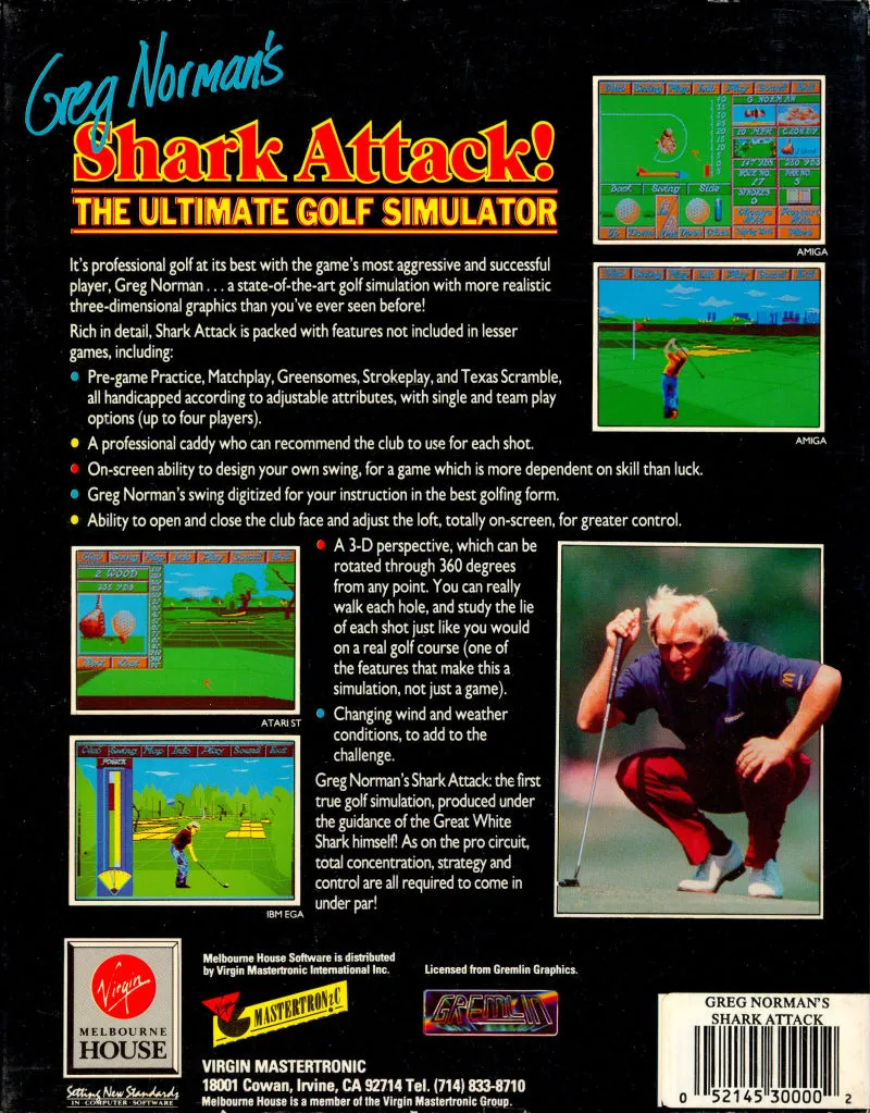 Greg Norman's Shark Attack! The Ultimate Golf Simulator box back