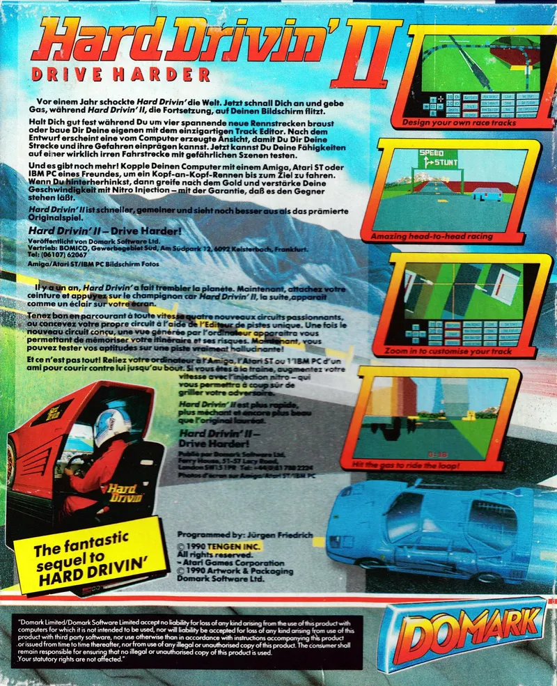 Hard Drivin' II: Drive Harder box back