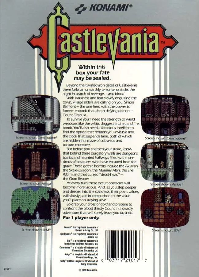 Castlevania box back