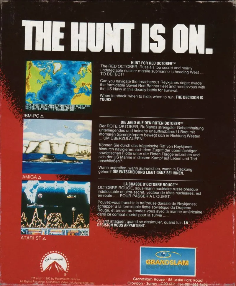The Hunt for Red October: The Movie box back