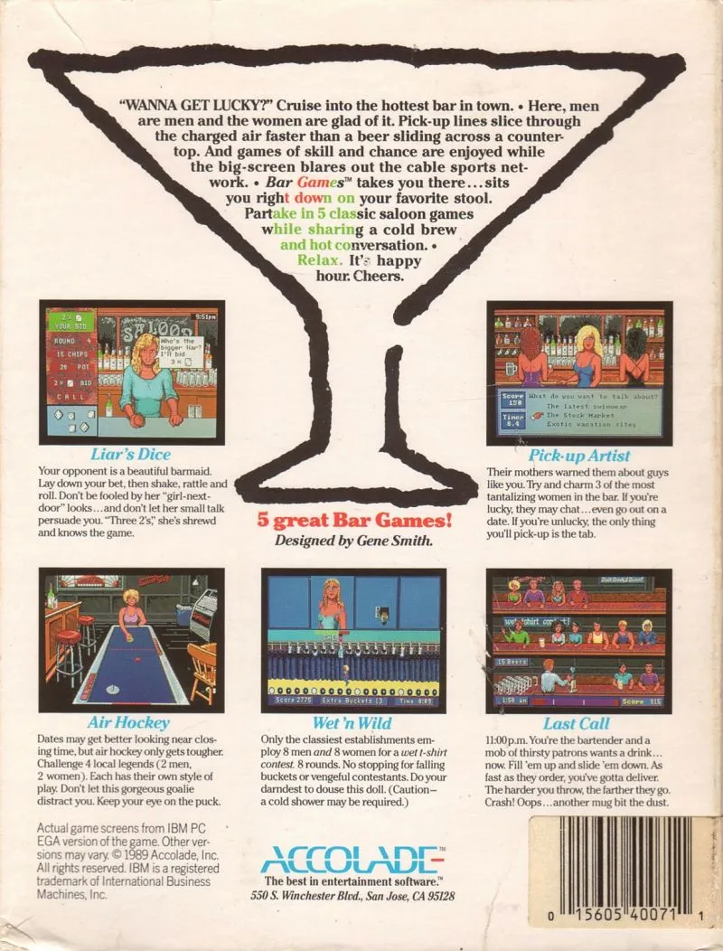 Bar Games box back