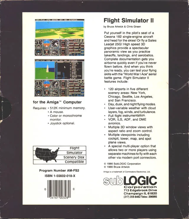 Flight Simulator II box back