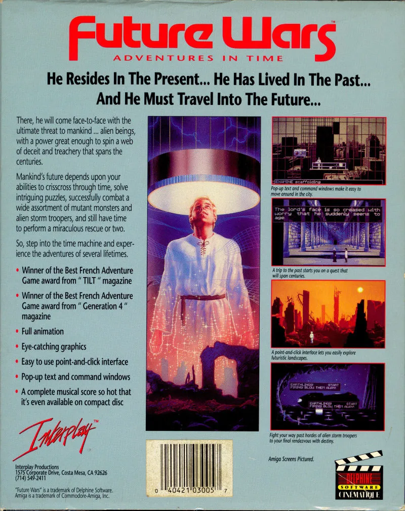 Future Wars: Adventures in Time box back