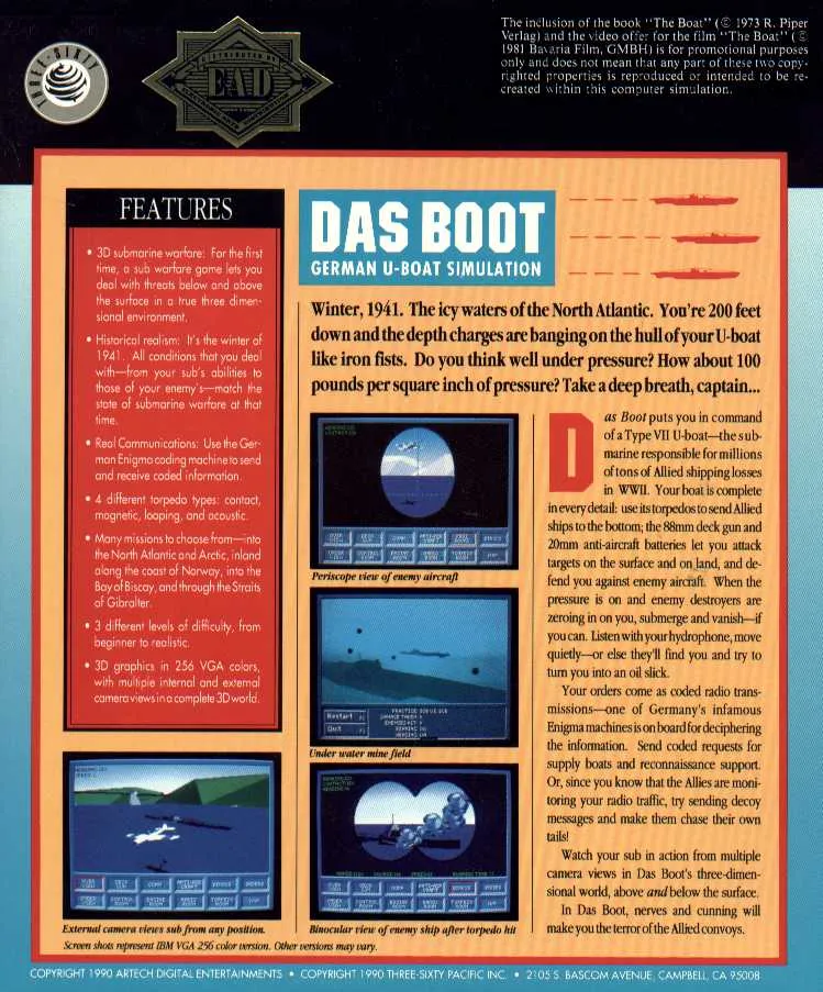 Das Boot: German U-Boat Simulation box back