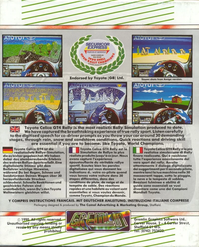 Toyota Celica GT Rally box back