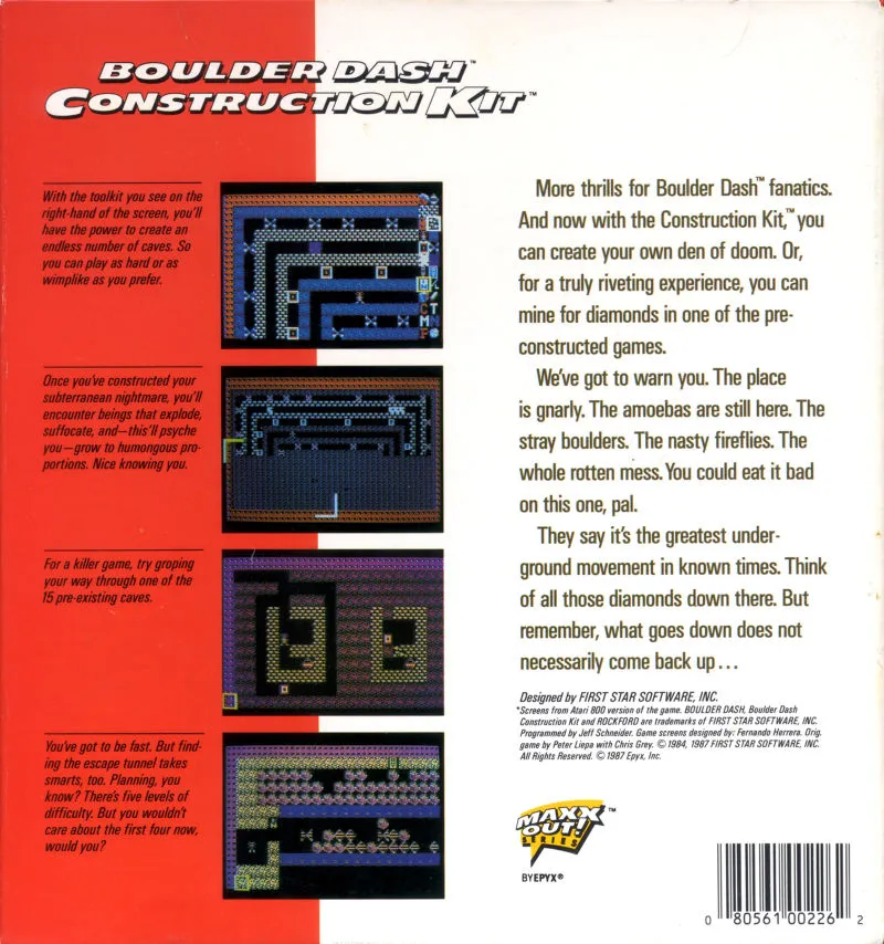 Boulder Dash Construction Kit box back