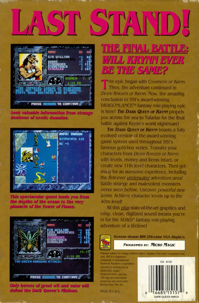 The Dark Queen of Krynn box back