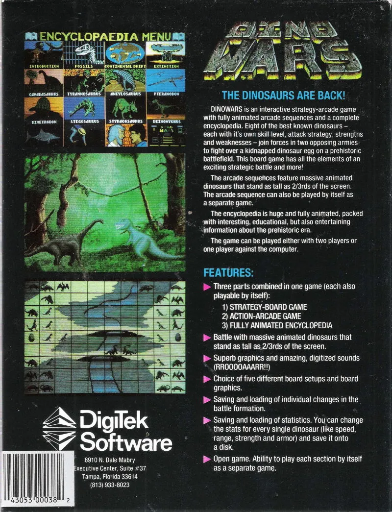 Dino Wars box back