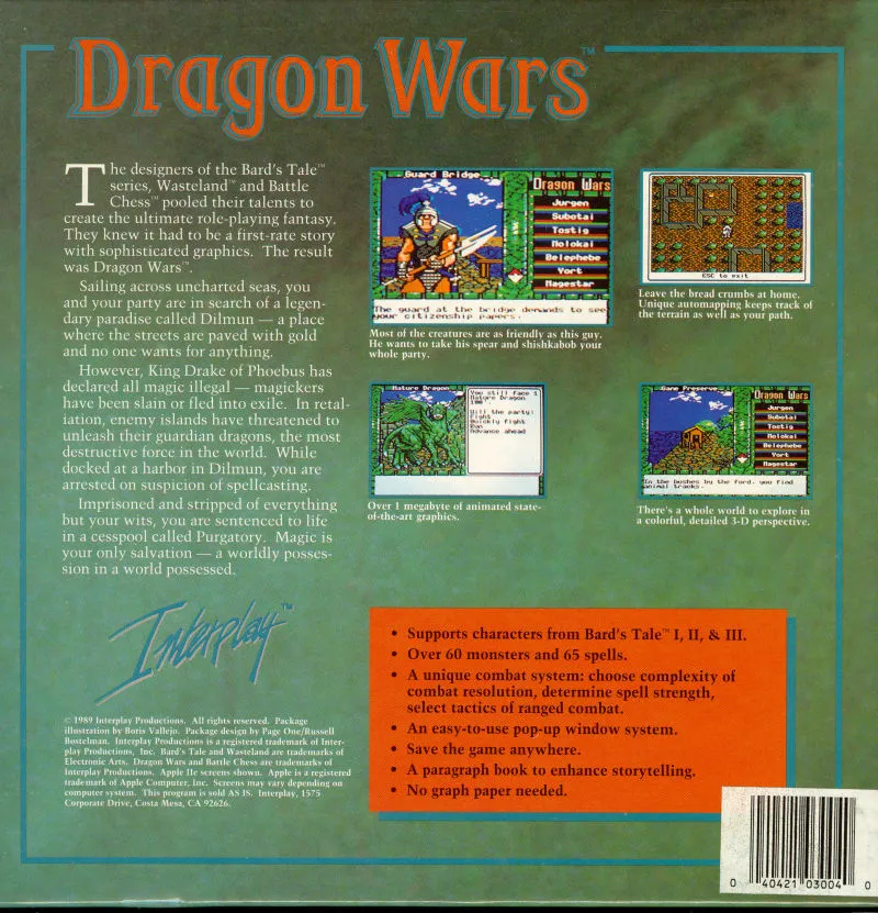 Dragon Wars box back