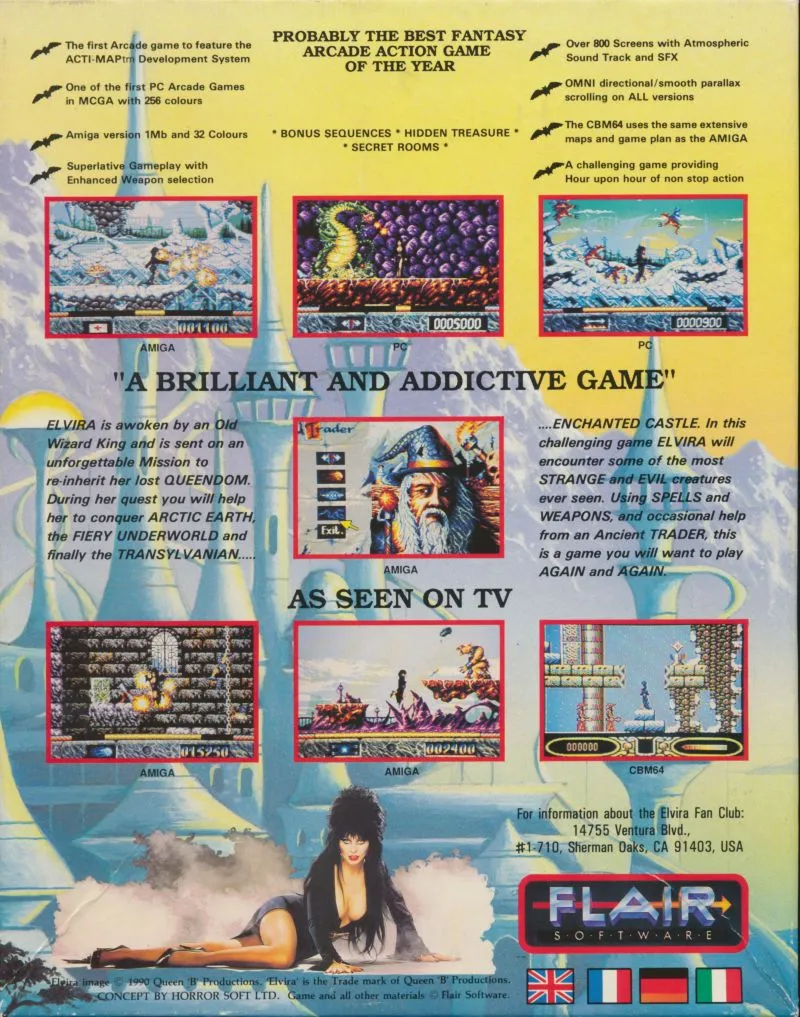 Elvira: The Arcade Game box back