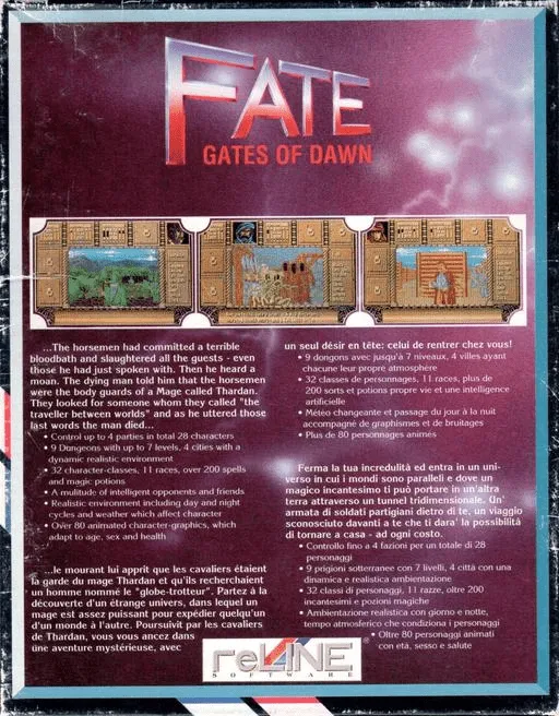 Fate: Gates of Dawn box back