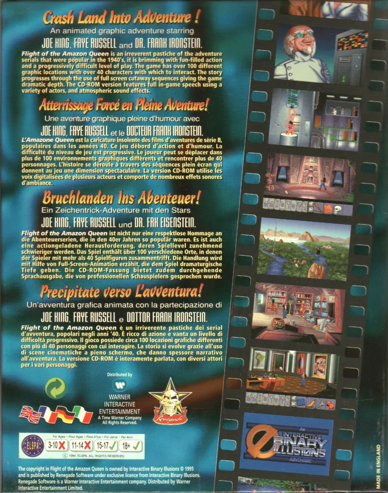 Flight of the Amazon Queen box back
