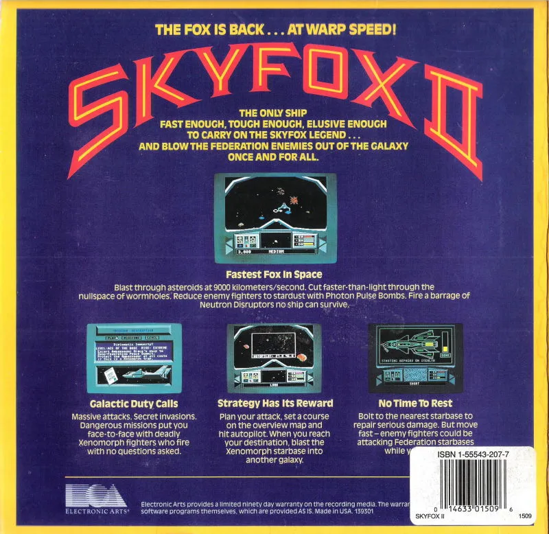Skyfox II: The Cygnus Conflict box back
