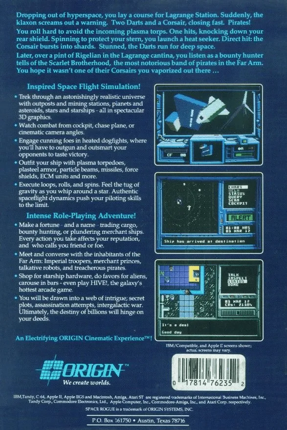 Space Rogue box back