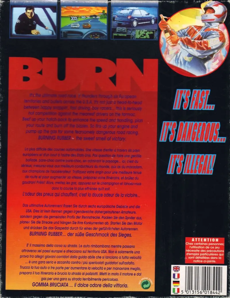 Burning Rubber box back