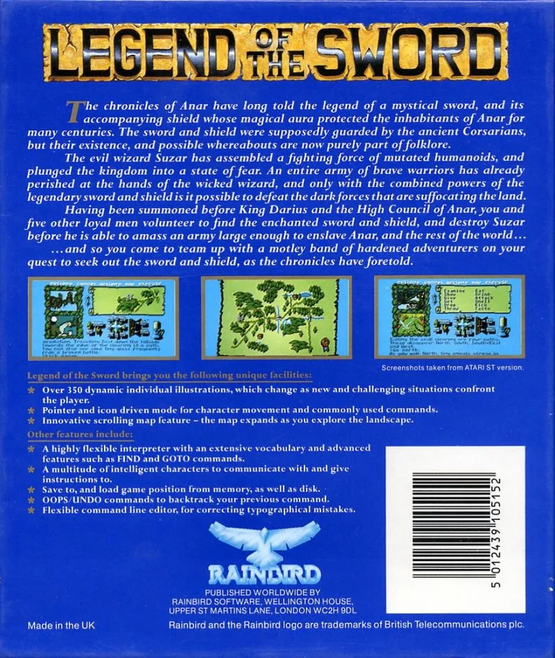 Legend of the Sword box back