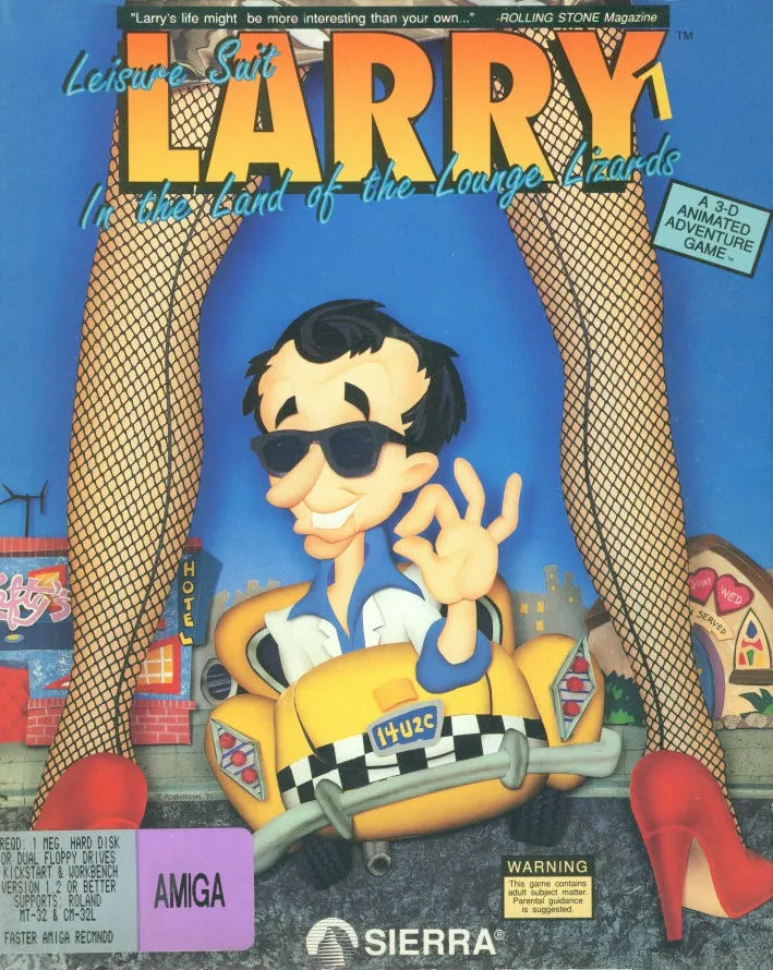 Leisure Suit Larry 1: In the Land of the Lounge Lizards cover art for Commodore Amiga