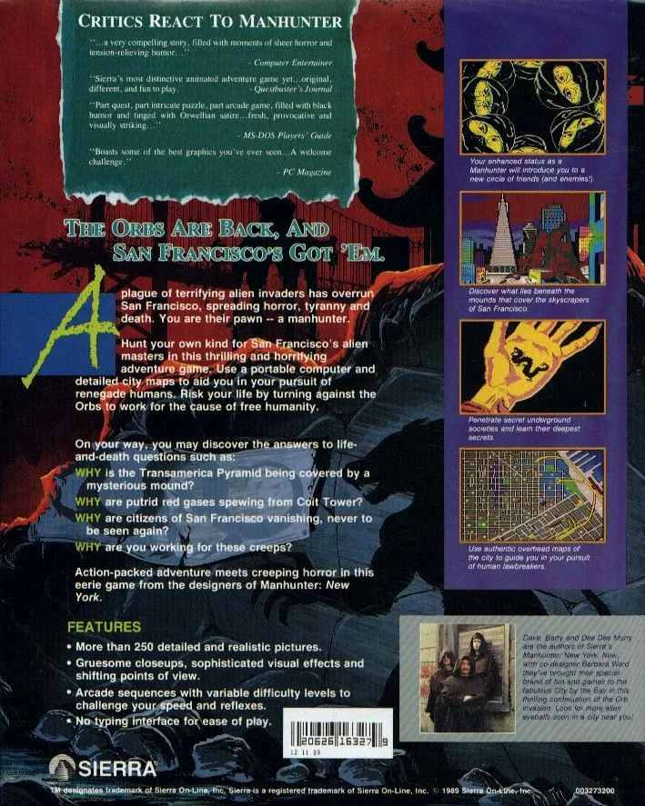 Manhunter 2: San Francisco box back