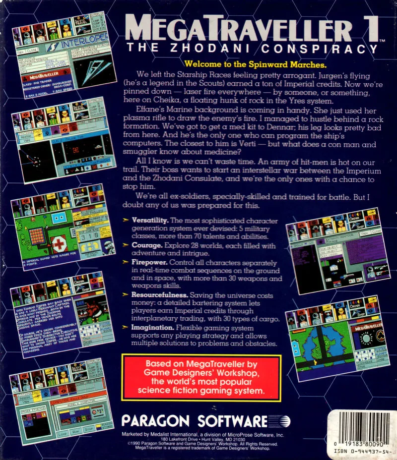 MegaTraveller 1: The Zhodani Conspiracy box back