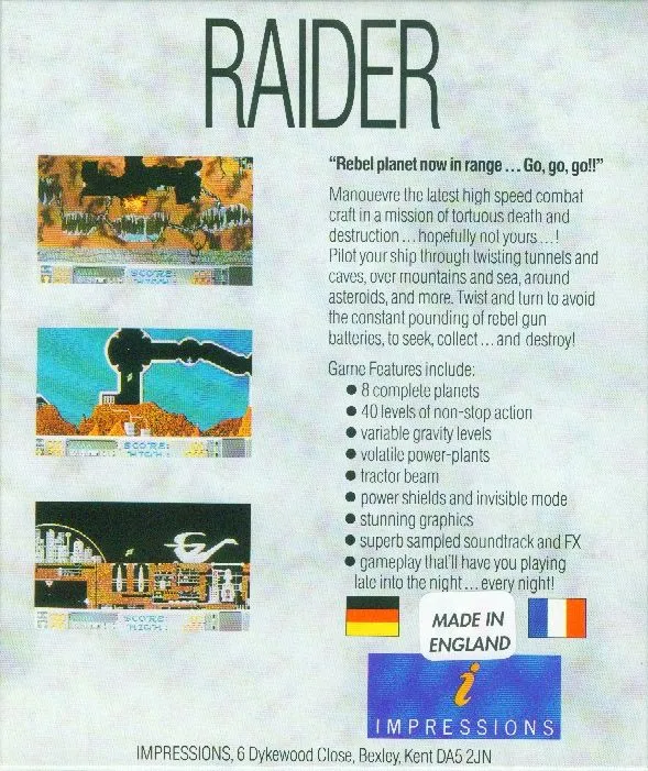 Raider box back